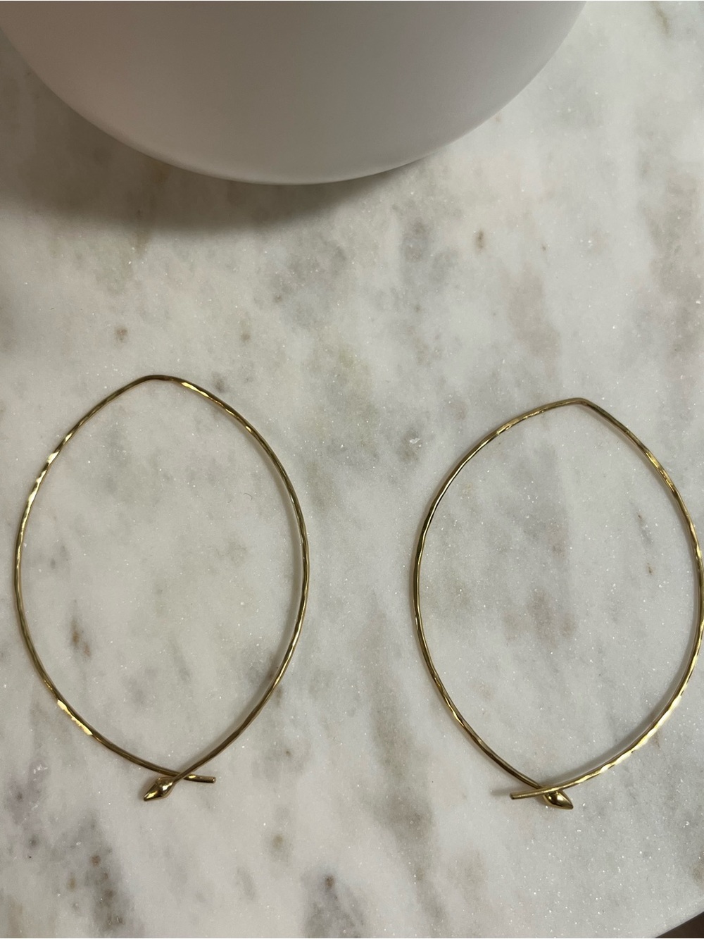 Stella & Dot Gold Hammered Wire Large Hoops